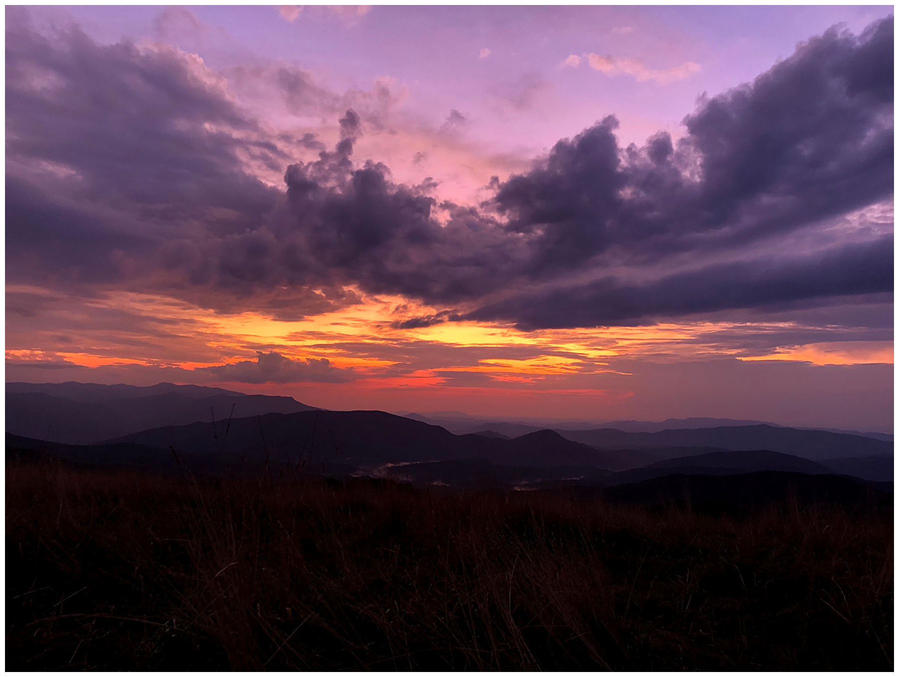 Sunset over Smoky Mountains from Max Patch
